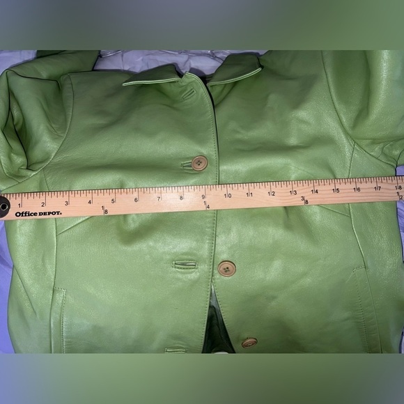 SAGUARO Green Leather Jacket - Picture 5 of 6